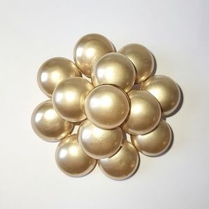 HUGE PUFFED BUTTON PEARL VINTAGE BROOCH - 2 1/2" STATEMENT PIECE